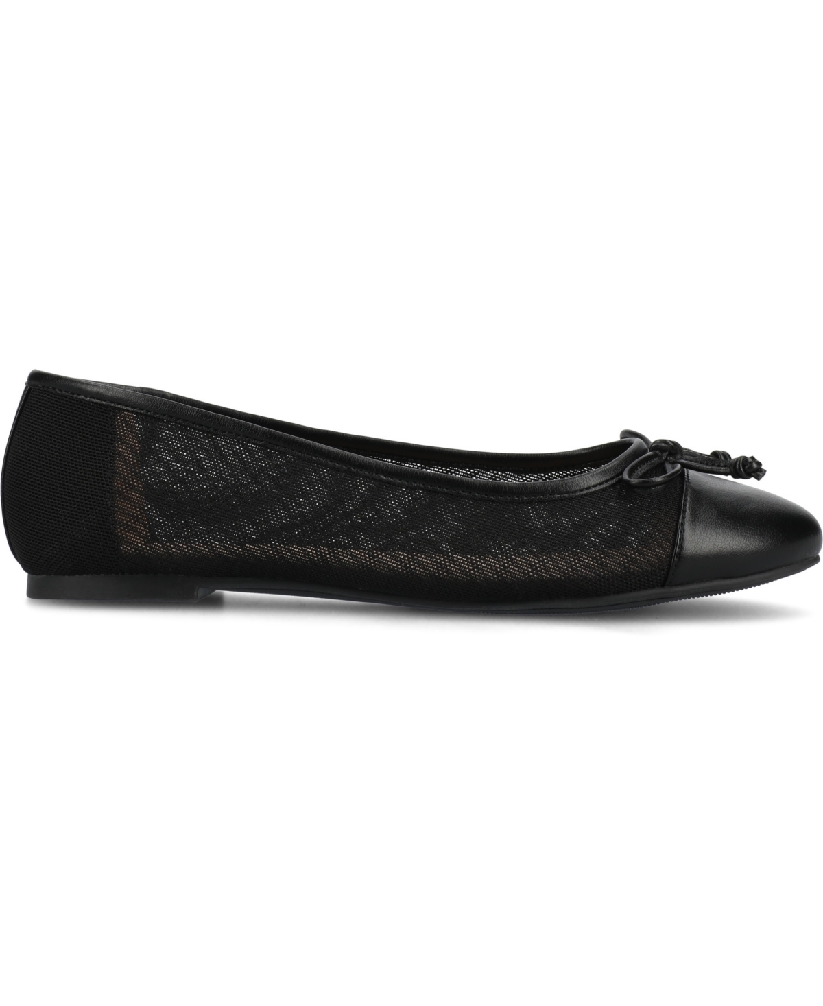 Shop Journee Collection Women's Kaiah Cap Toe Ballet Flats In Black Mesh