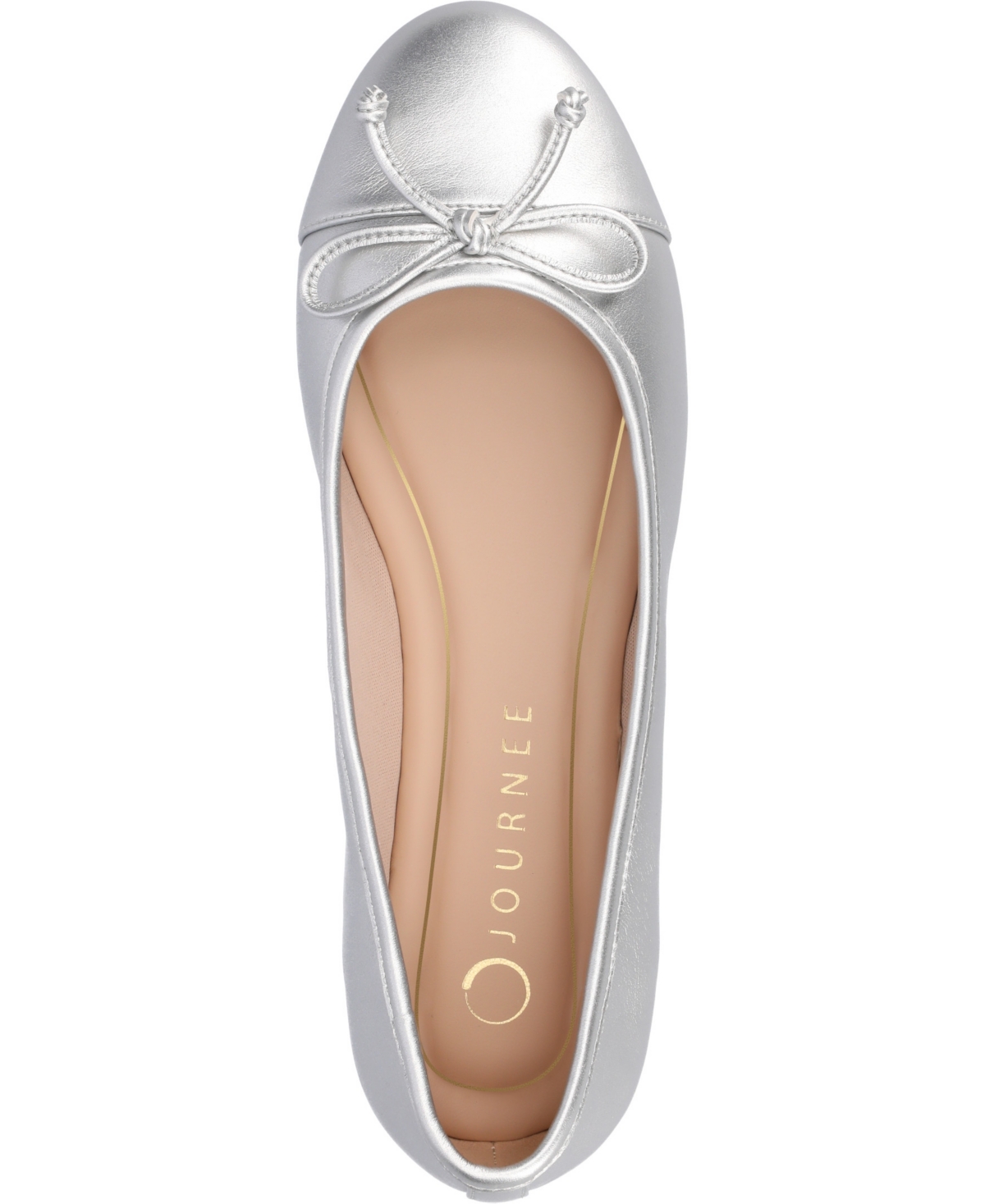 Shop Journee Collection Women's Kaiah Cap Toe Ballet Flats In Silver