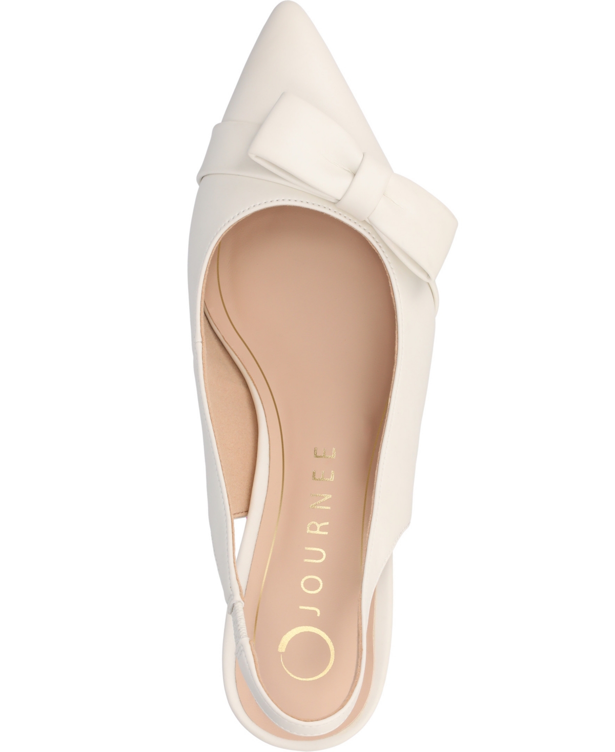Journee Collection Women's Paloma Bow Kitten Heel Slingback Pumps In Bone