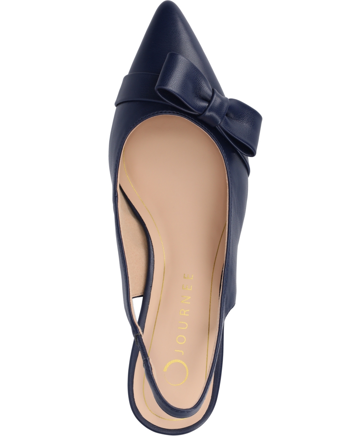 Journee Collection Women's Paloma Bow Kitten Heel Slingback Pumps In Navy