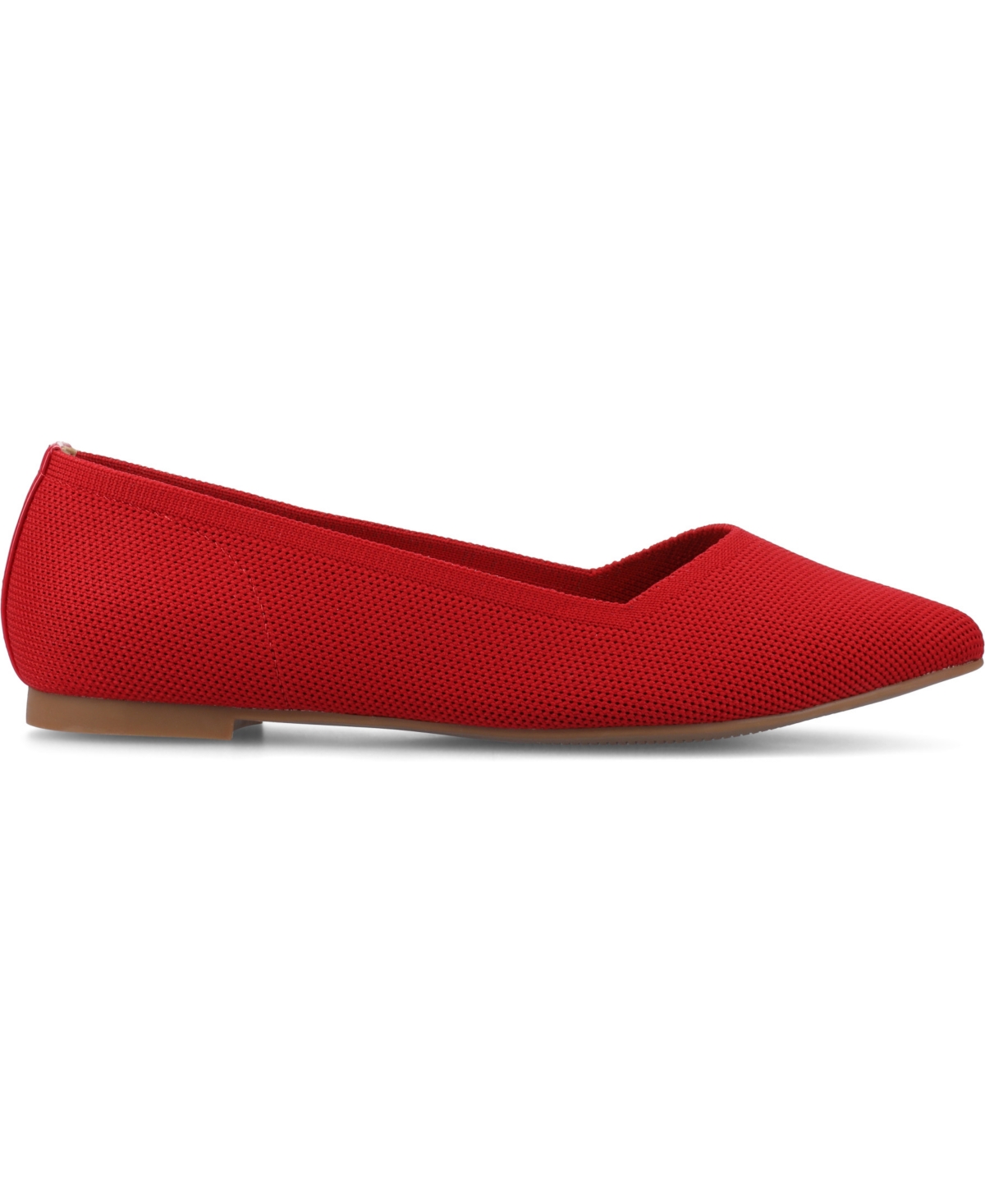 Journee Collection Women's Minnah Knit Pointed Toe Dress Flats In Red