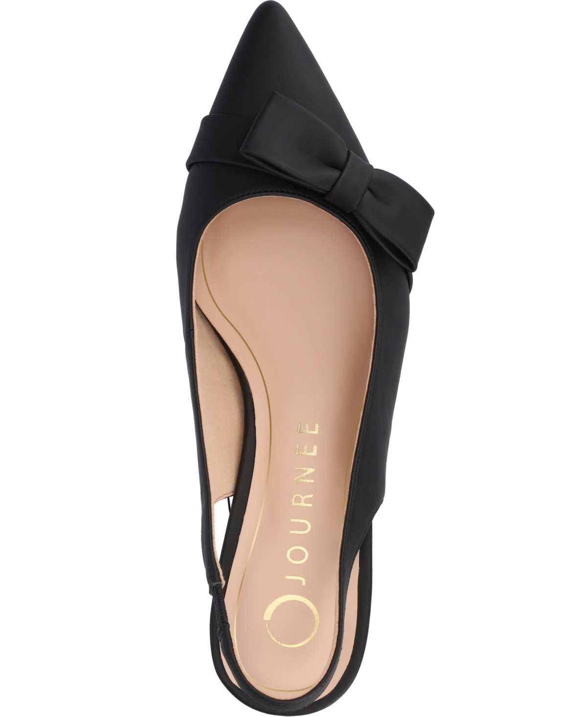 Journee Collection Women's Paloma Bow Kitten Heel Slingback Pumps In Black