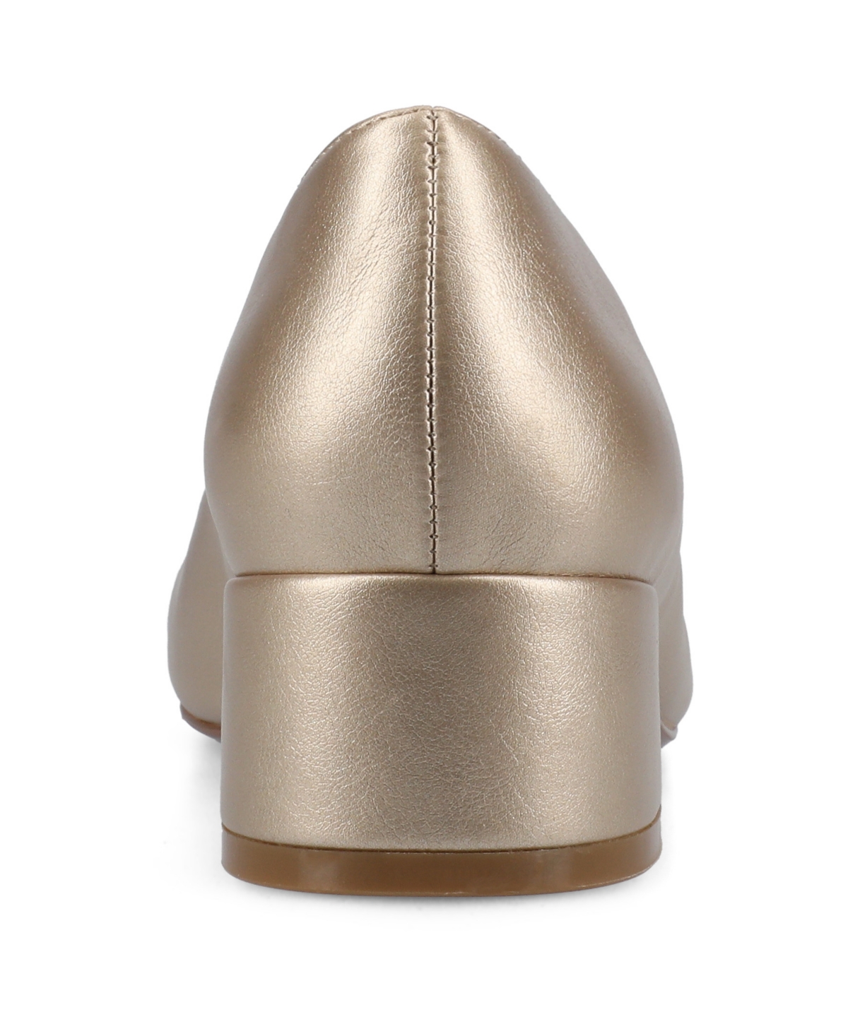 Shop Journee Collection Women's Saarii Round Toe Block Heel Pumps In Champagne