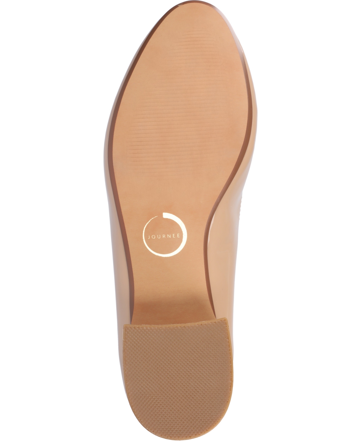Journee Collection Women's Saarii Round Toe Block Heel Pumps In Nude Patent