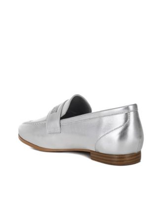 Eden Ode Rhinestone Strap Metallic Loafers