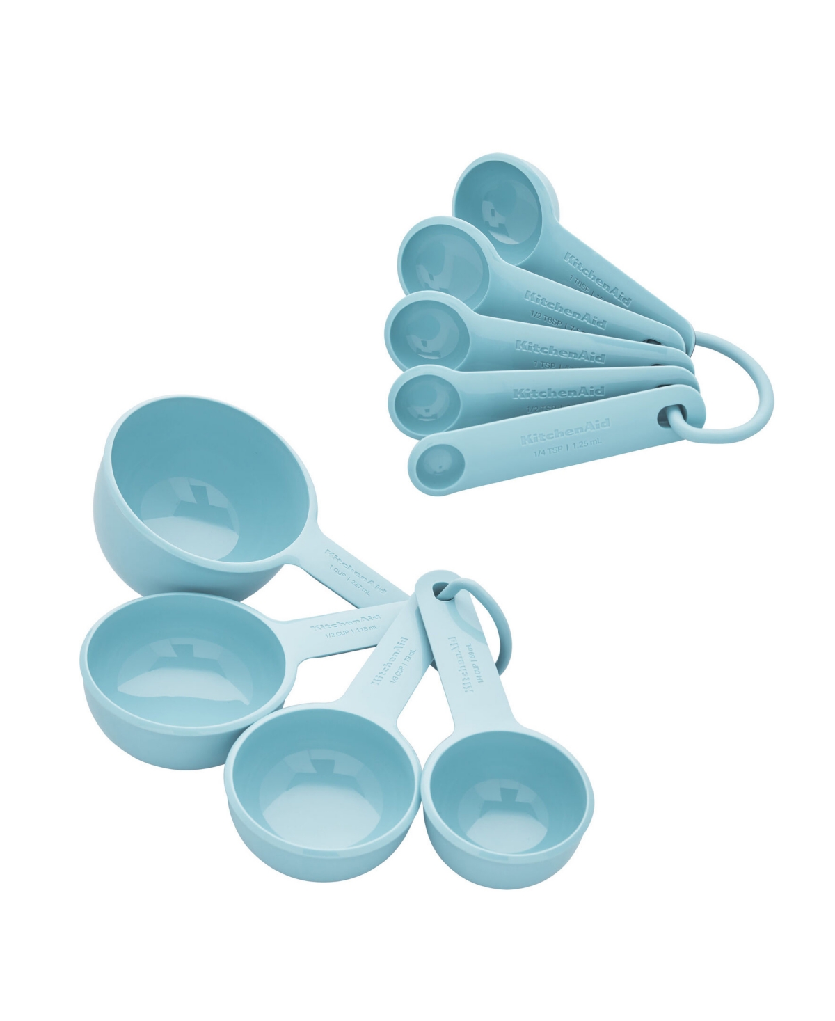 Shop Kitchenaid Universal 9-piece Measuring Cups And Spoons In Mineral Water