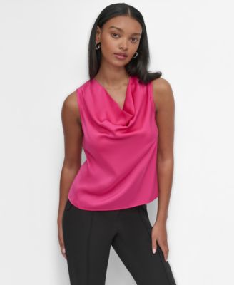 DKNY - Petite Sleeveless Cowlneck Top
