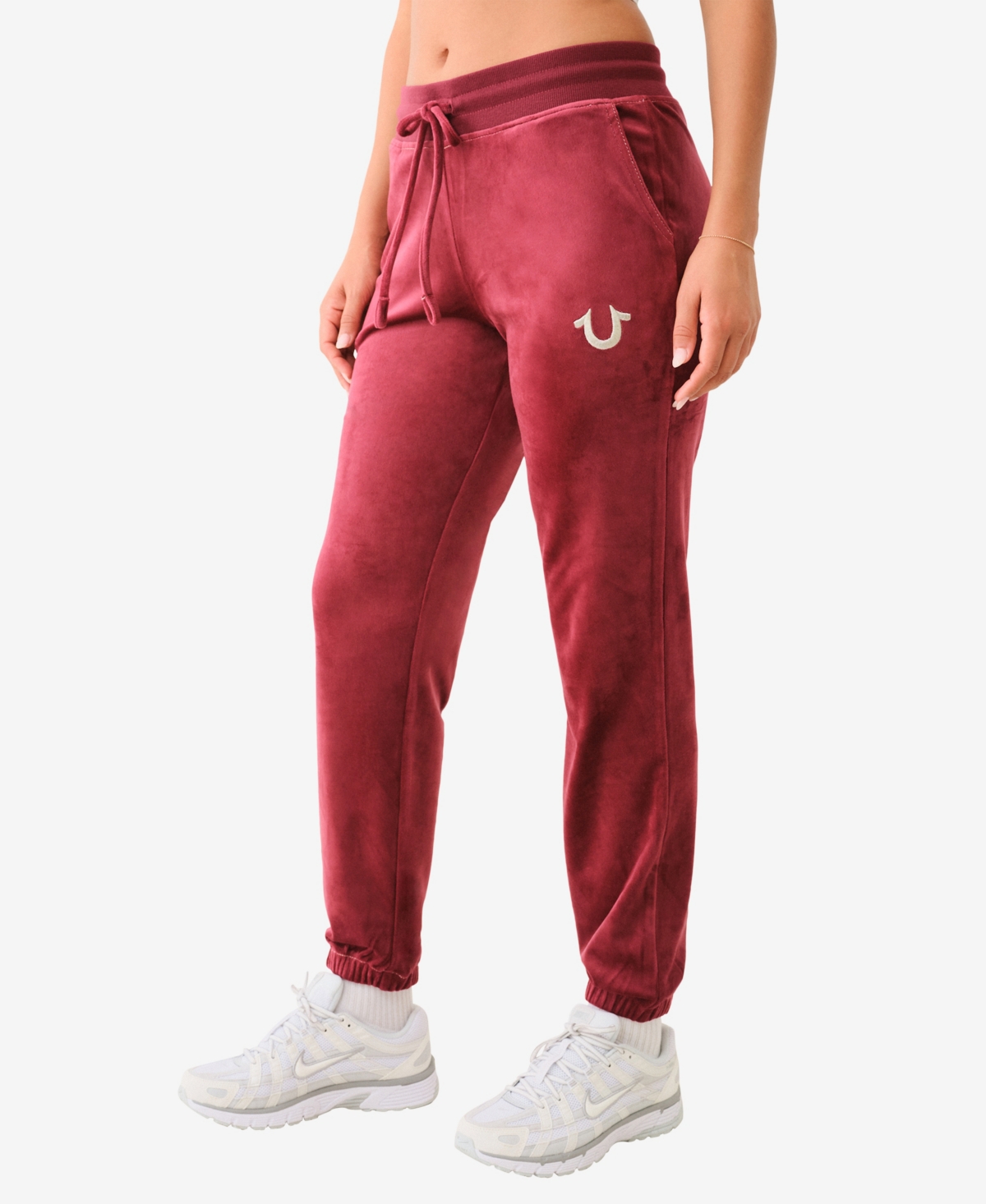TRUE RELIGION WOMEN'S LUREX VELOUR JOGGER PANTS 