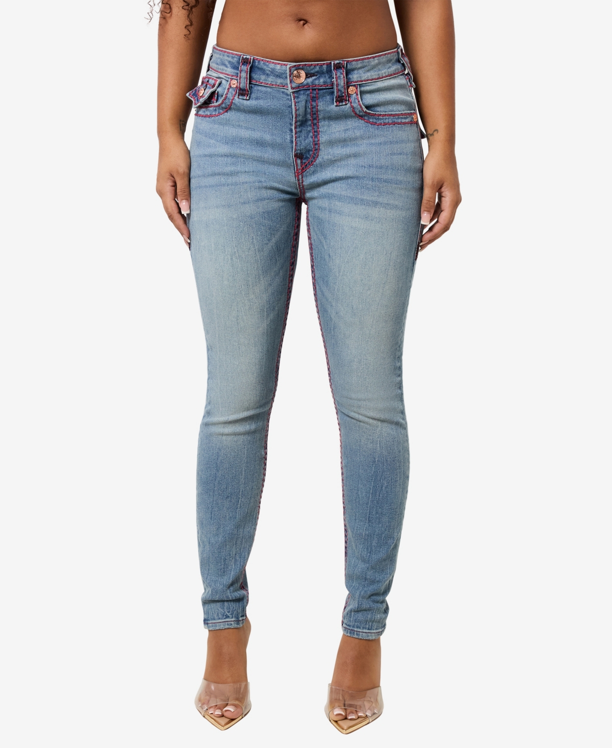 TRUE RELIGION WOMEN'S JENNIE SKINNY MID RISE JEANS 