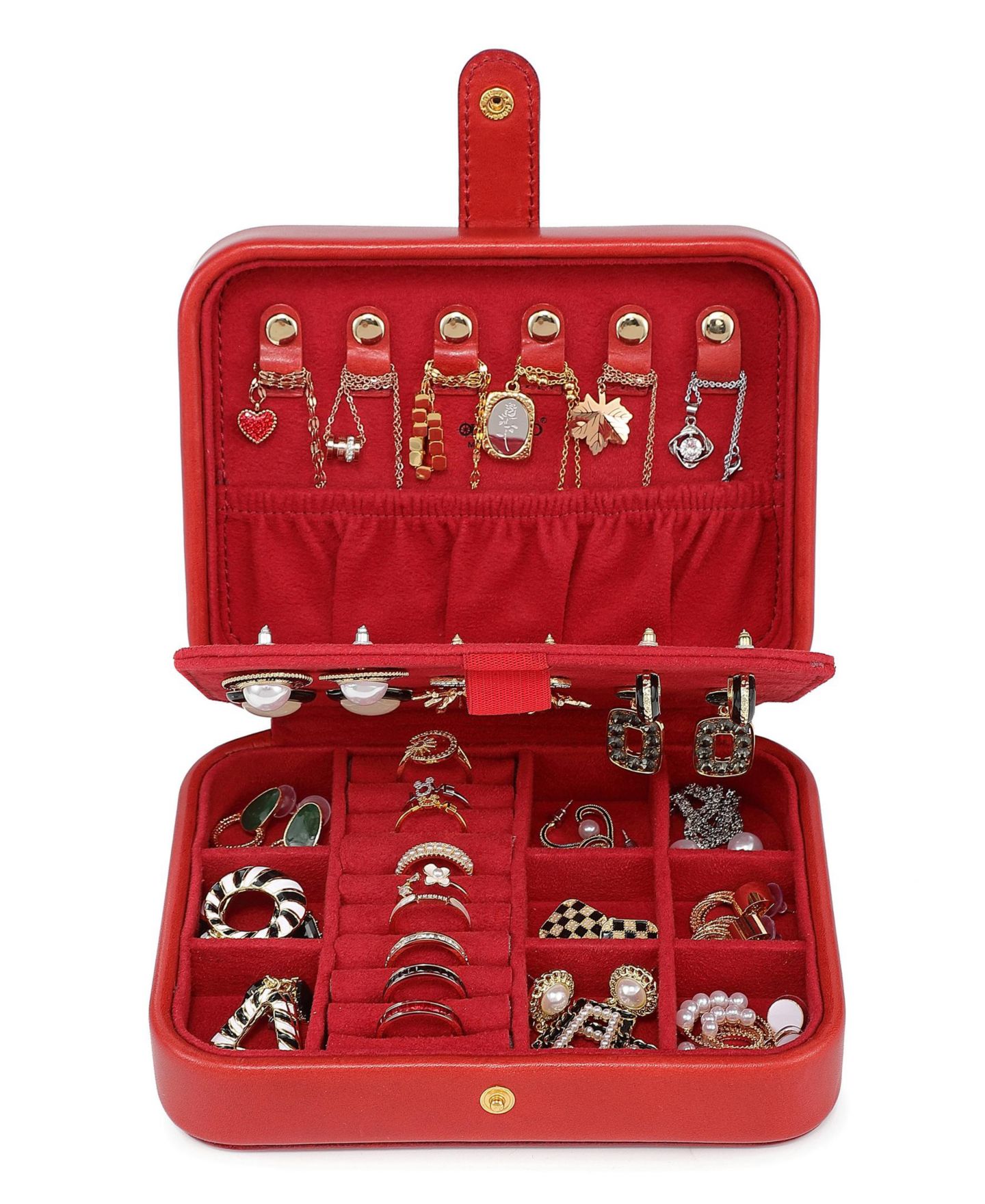 Женская сумка OLD TREND Leather Jewelry Storage Box, цвет: Красный — фото 4