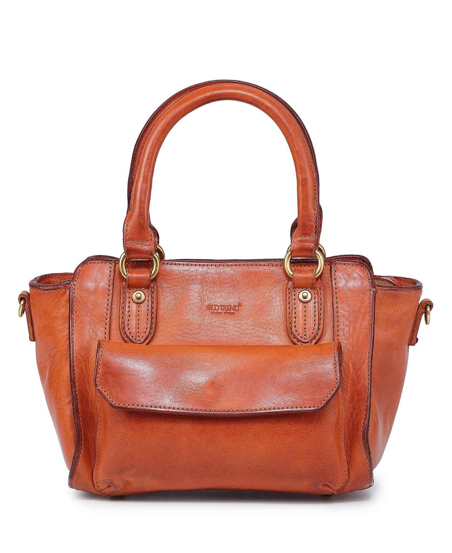 Женская сумка OLD TREND Pansy Small Leather Satchel, цвет: Карамельный — фото 5