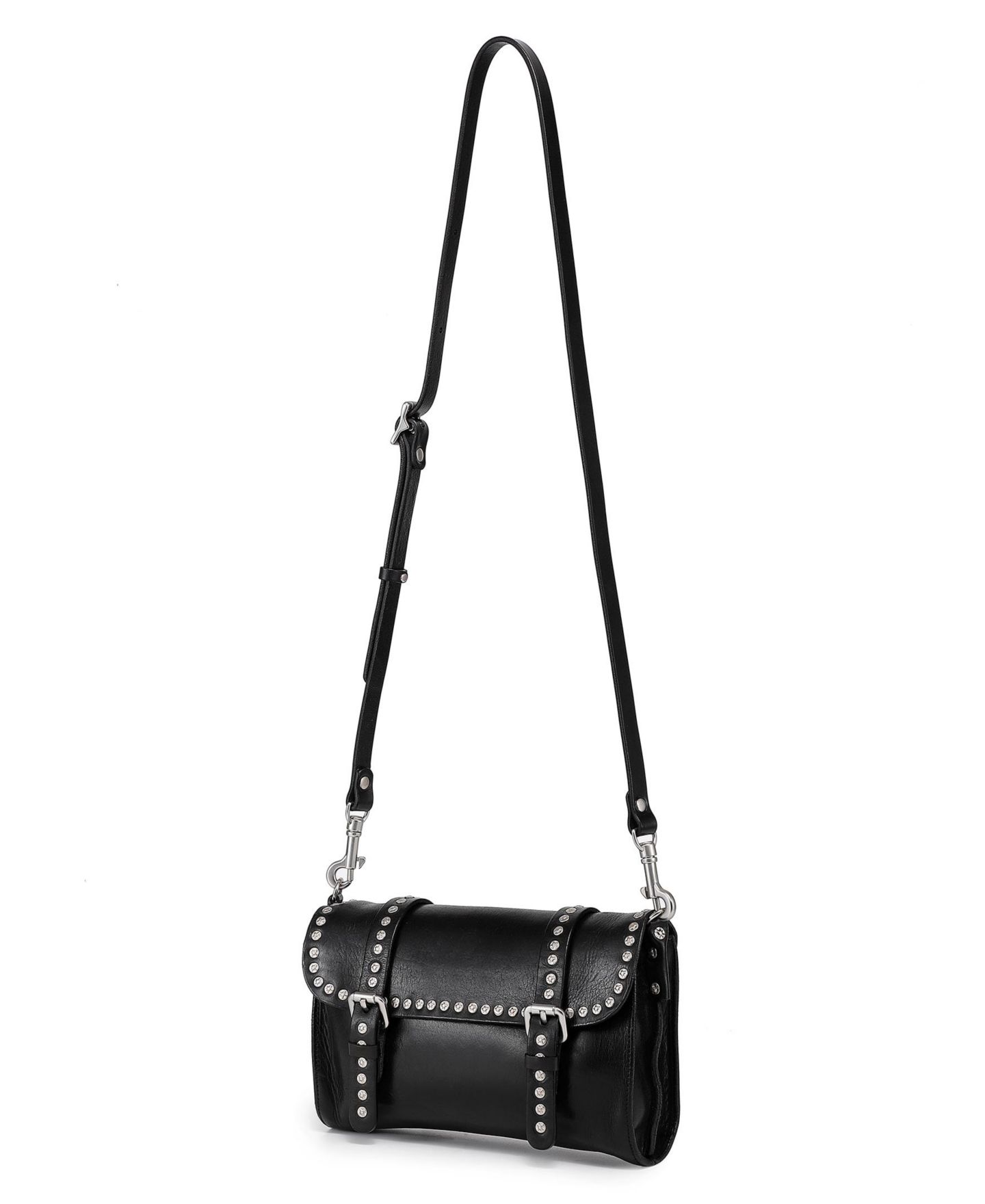 Женская сумка OLD TREND Soul Stud Small Leather Convertible Crossbody, цвет: Чёрный — фото 4