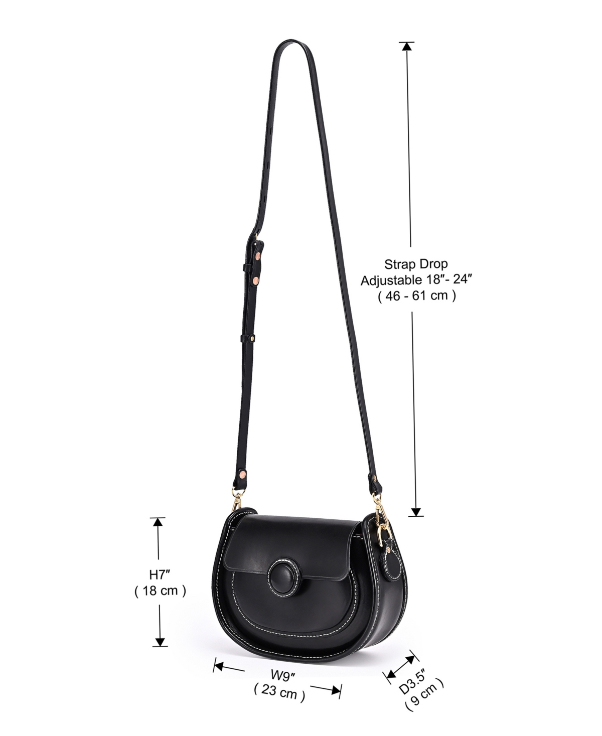 Old Trend Begonia Vintage Crossbody Bag In Black