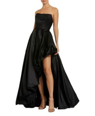 Women's Strapless Ruched High Low Gown