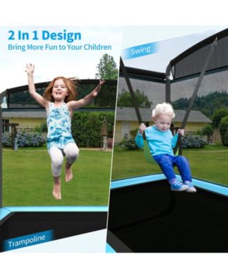 6 Feet Kids Entertaining Trampoline with Swing Safety Fence