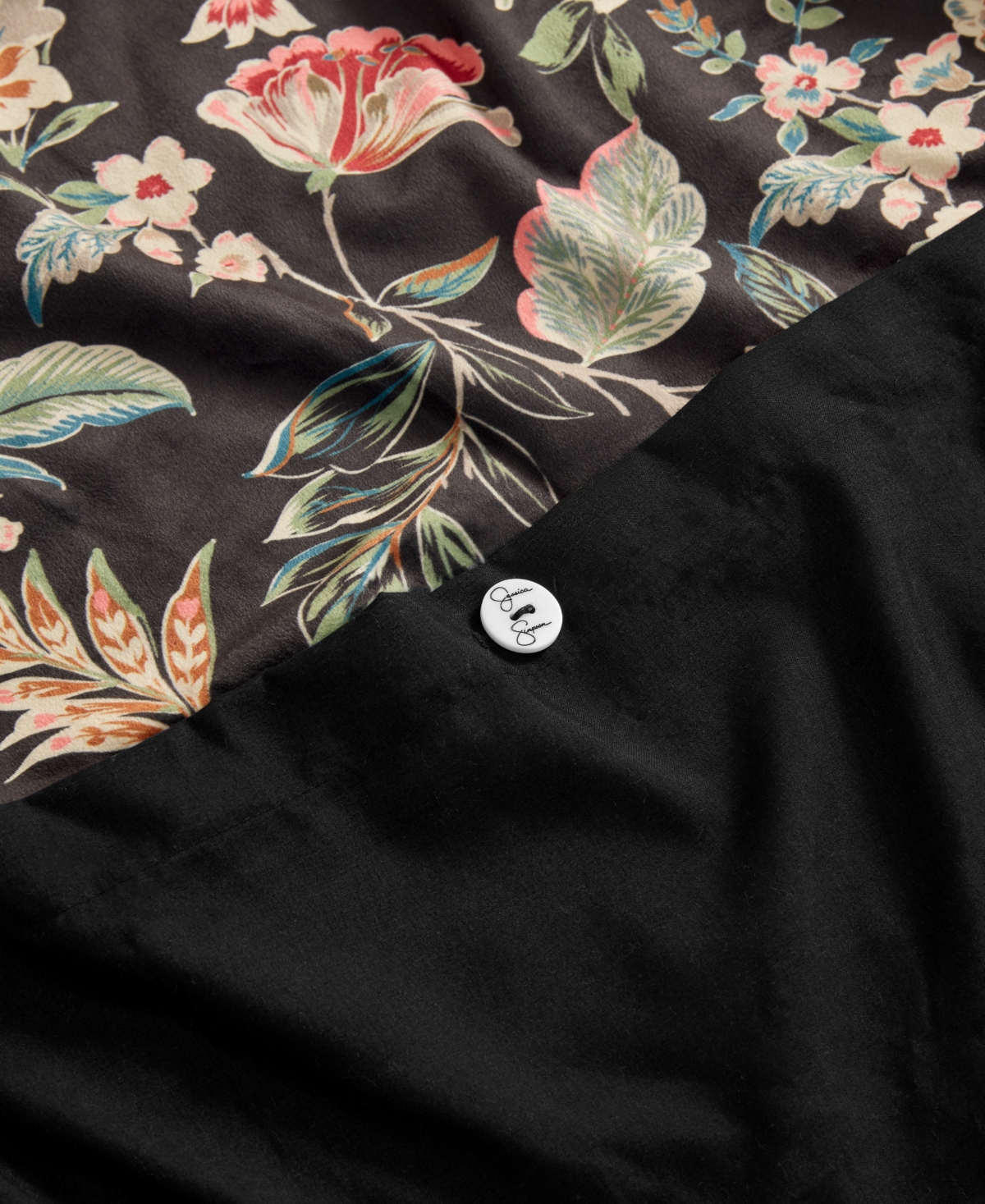 Jessica Simpson Arcadian Blooms 2-pc. Duvet Cover Set, Twin/twin Xl In Black