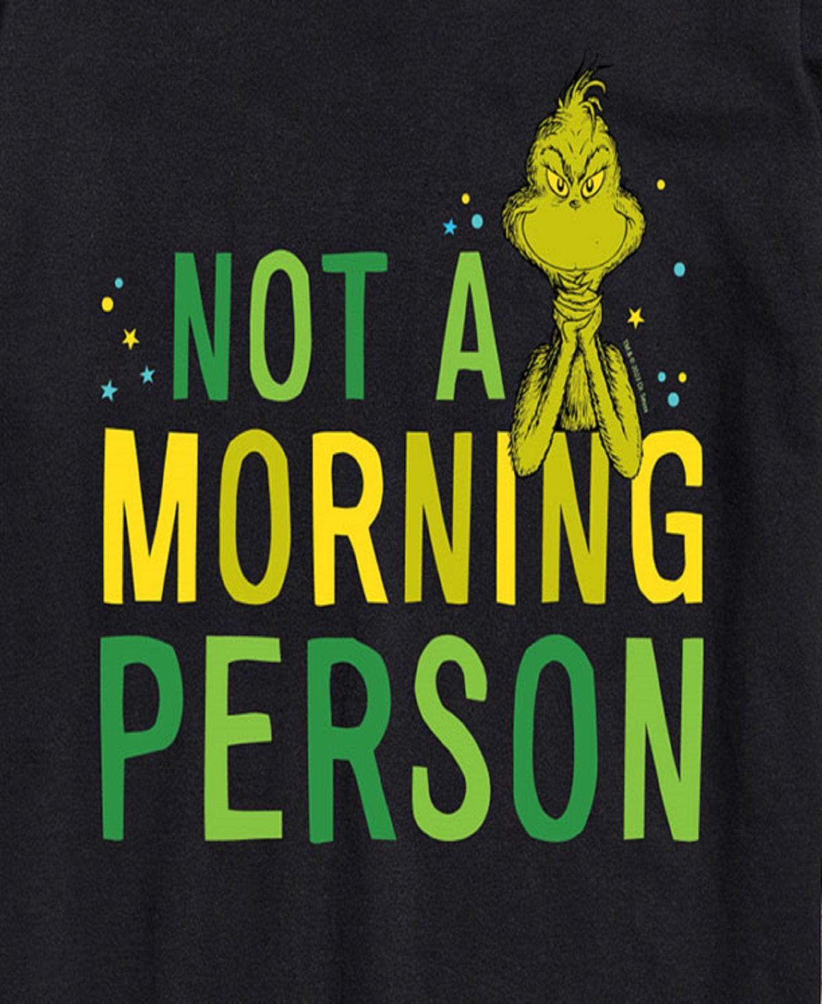 Airwaves Men's The Grinch Not A Morning Person Short Sleeve Tee In Black