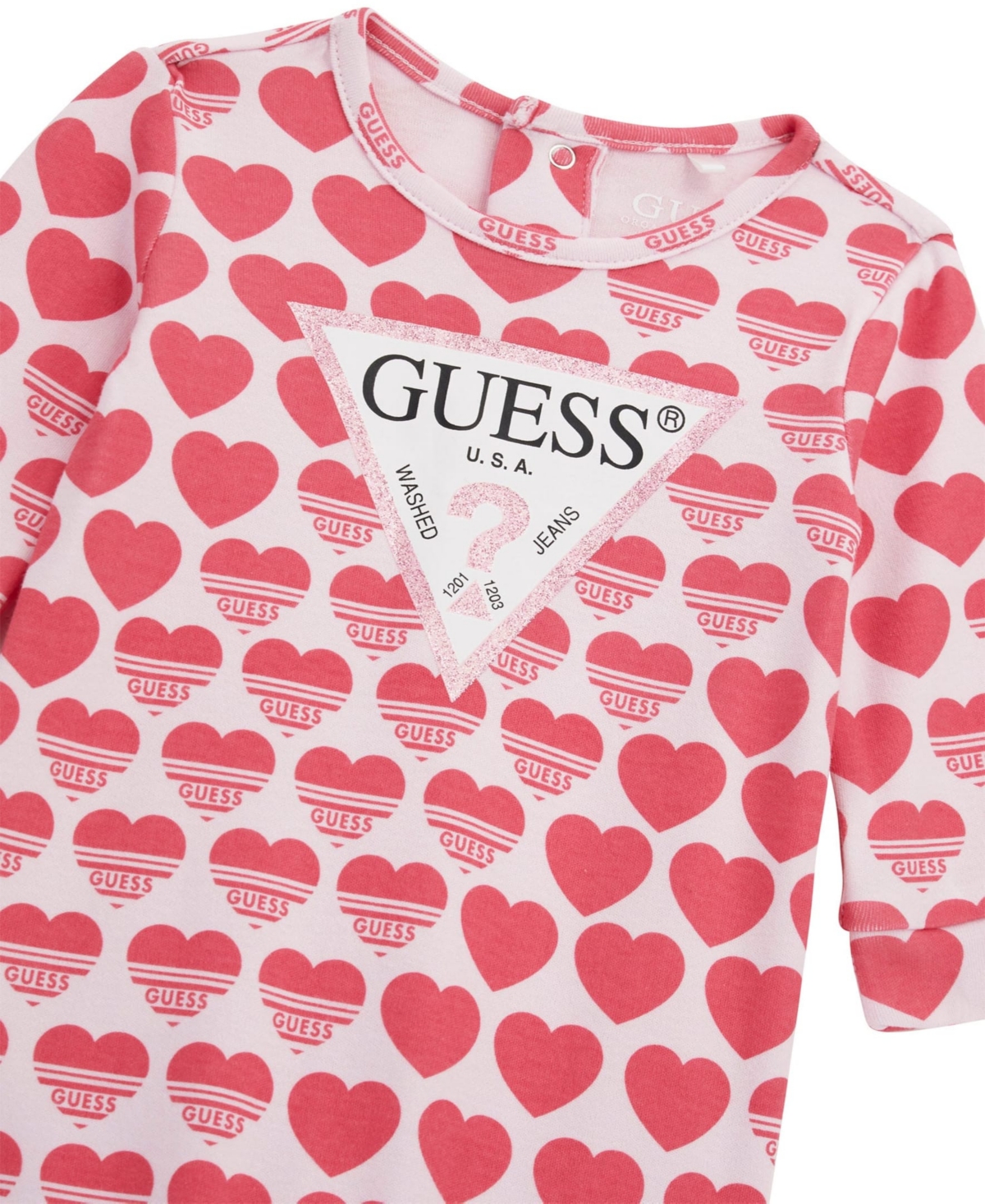 Guess Baby Girl Printed Long Sleeve Coverall In Multi