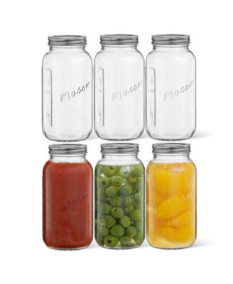 Regular Set of 6 Mason Jars with Airtight Lids