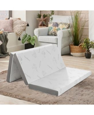 4 Inch Tri-fold Cool Gel Memory Foam Mattress-Queen Size
