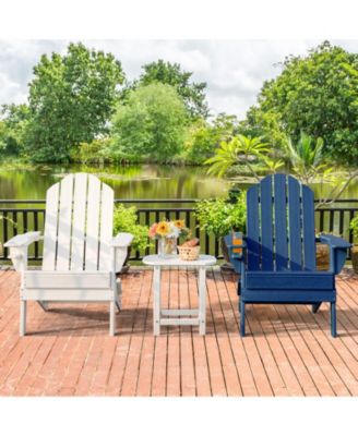 Foldable Weather Resistant Patio Chair with Built-in Cup Holder