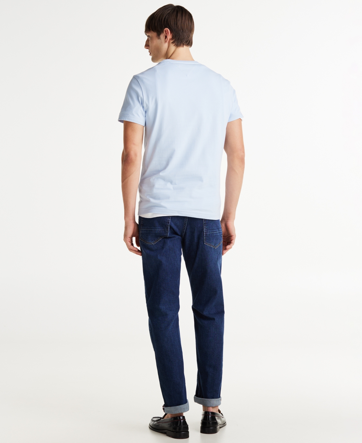 Tommy Hilfiger Men's Embroidered Logo Slim-fit Crewneck T-shirt In Breezy Blue