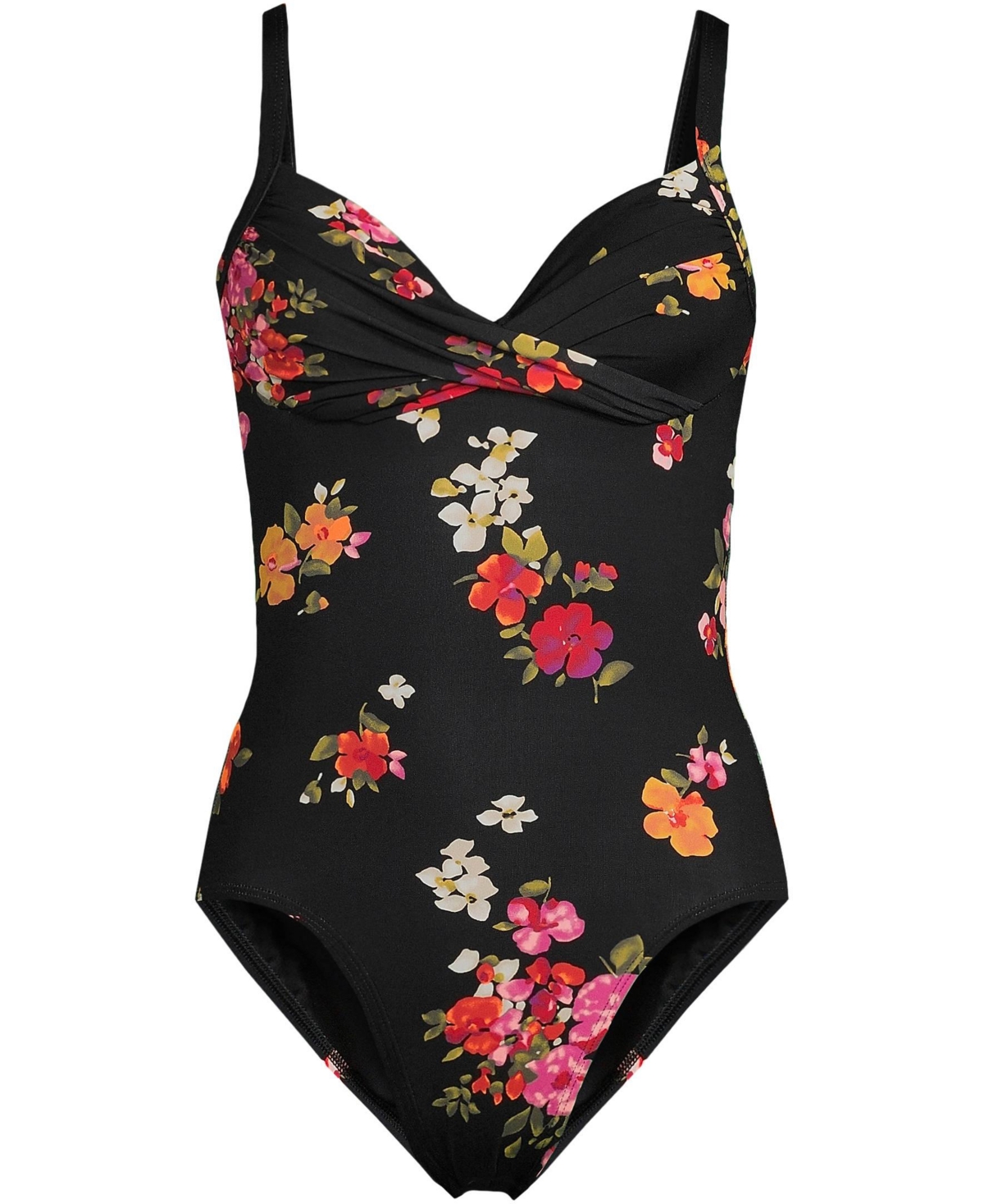 Lands' End Women's Sculpting Suit Draped One Piece Swimsuit