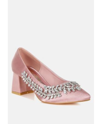 Abatina Satin Diamante Embellished Pumps