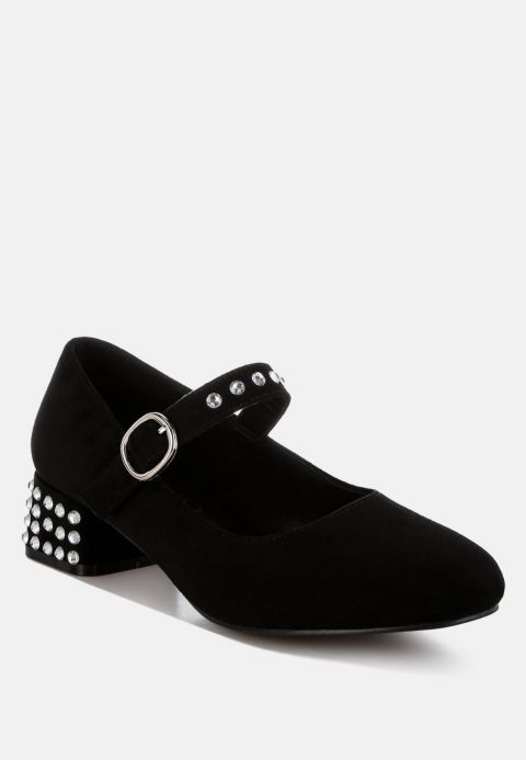 Женские туфли London Rag Sima Studded Mary Jane Pumps, цвет: Чёрный