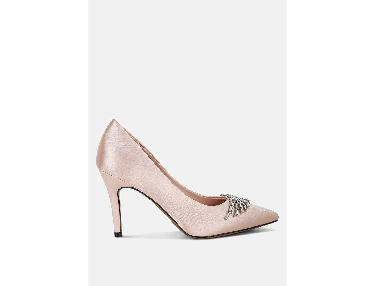 Женские туфли Rag & Co Rhodolia Diamante Brooch Detail Satin Pumps, цвет: Пудровый атласный — фото 2