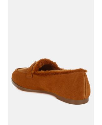 Ohrid Suede & Faux Fur Flat Loafers