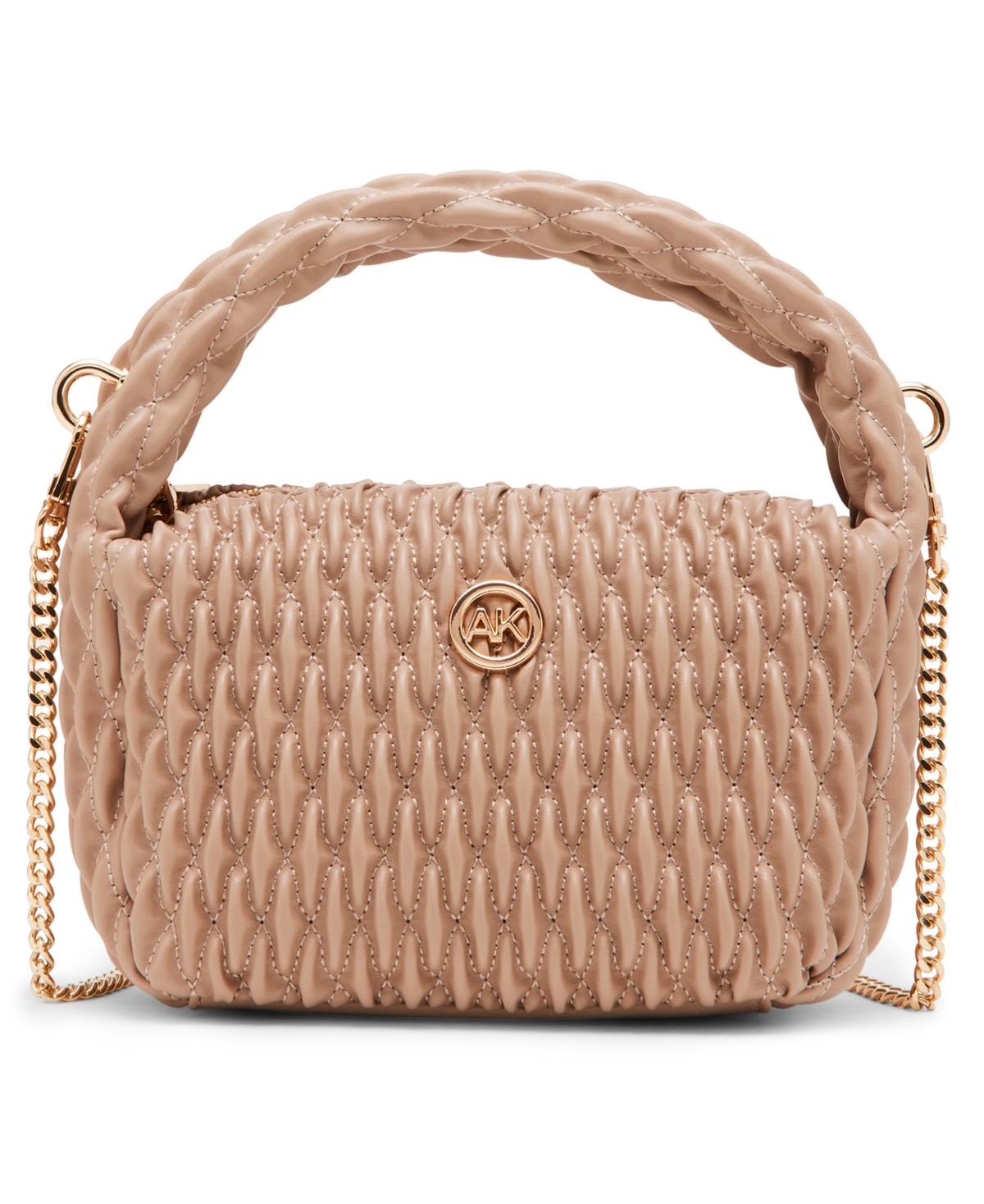 Rounded Ruched Small Crossbody Bag - Pink