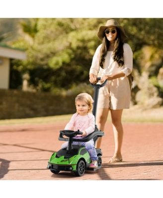 3-in-1 Licensed Lamborghini Ride on Push Car Stroller Sliding Car w/ Sound