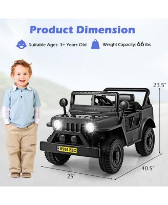 12V Kids Ride on Truck Car w/Remote Control Threaded Wheels 3 Speeds LED Lights