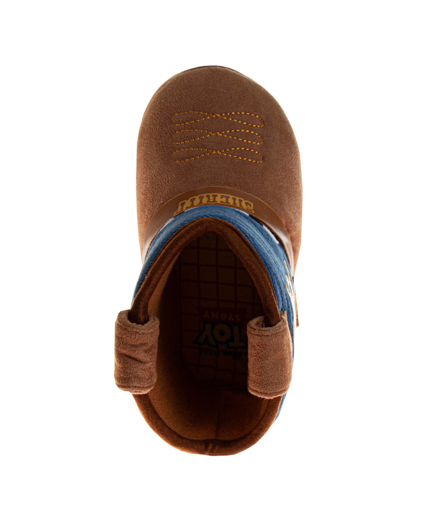 Тапочки Disney Pixar Toy Story Slippers Dual Sizes Cozy Warm Soft Plush Indoor Wear Woody & Buzz (Toddler Sizes 5-10 / Little Kid Sizes 11-12) для мальчиков, цвет: Рыжевато-коричневый / Синий — фото 6