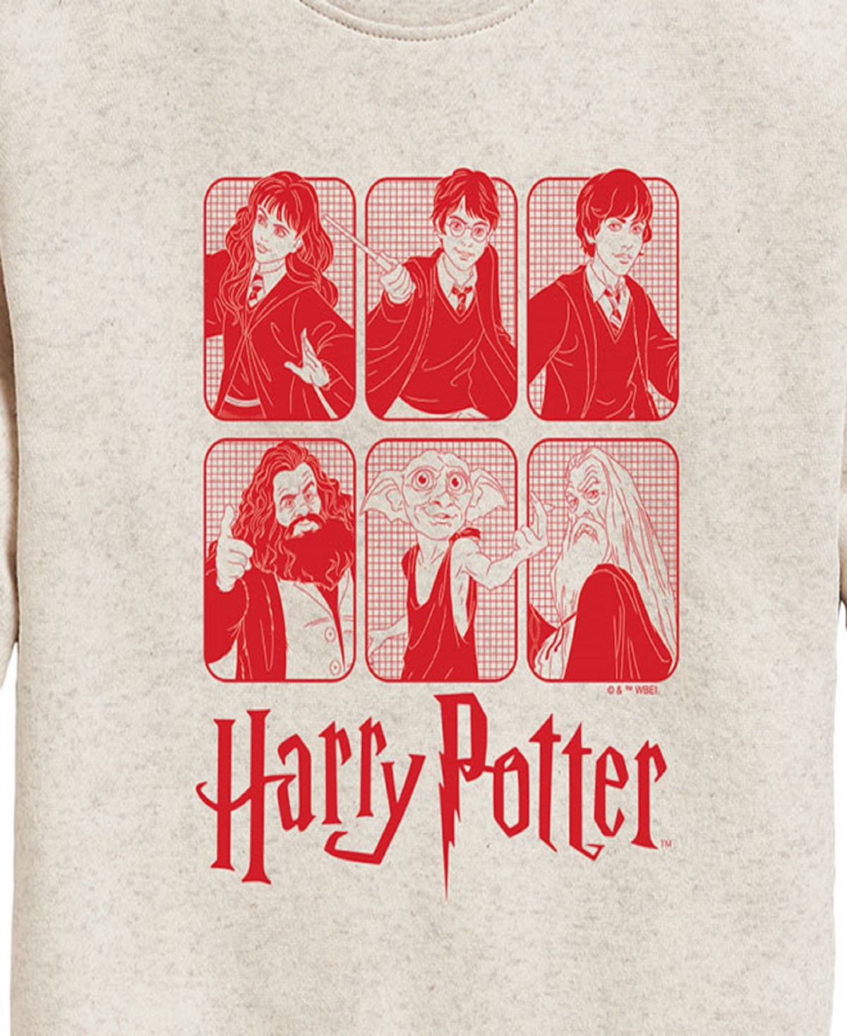 Shop Harry Potter Big Girls Grid Graphic Raglan Top In Beige,khaki