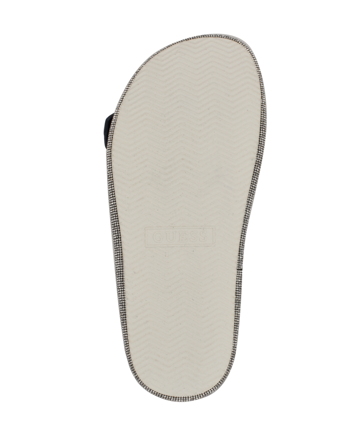 Guess Funzya Slide Sandal In Blue Denim Patchwork