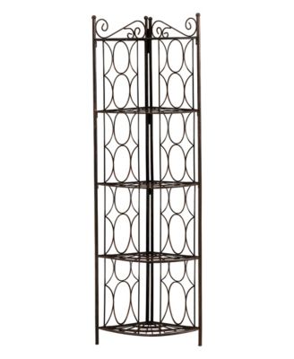 Brushed Copper Metal 5 Tier Shelf Corner Rack Unit