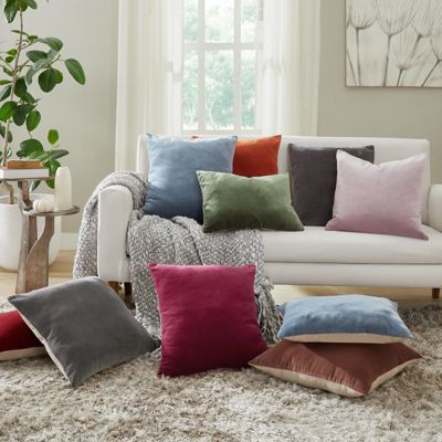 Stella Plush Velvet Throw Pillow Covers, 20"x 20", Set of 2