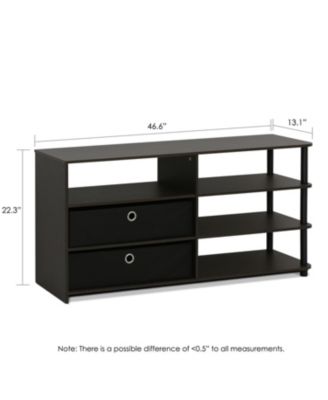 TV Stand Hold up to 50" Media Entertainment Center Bookcase Shelves with 2 Drawers