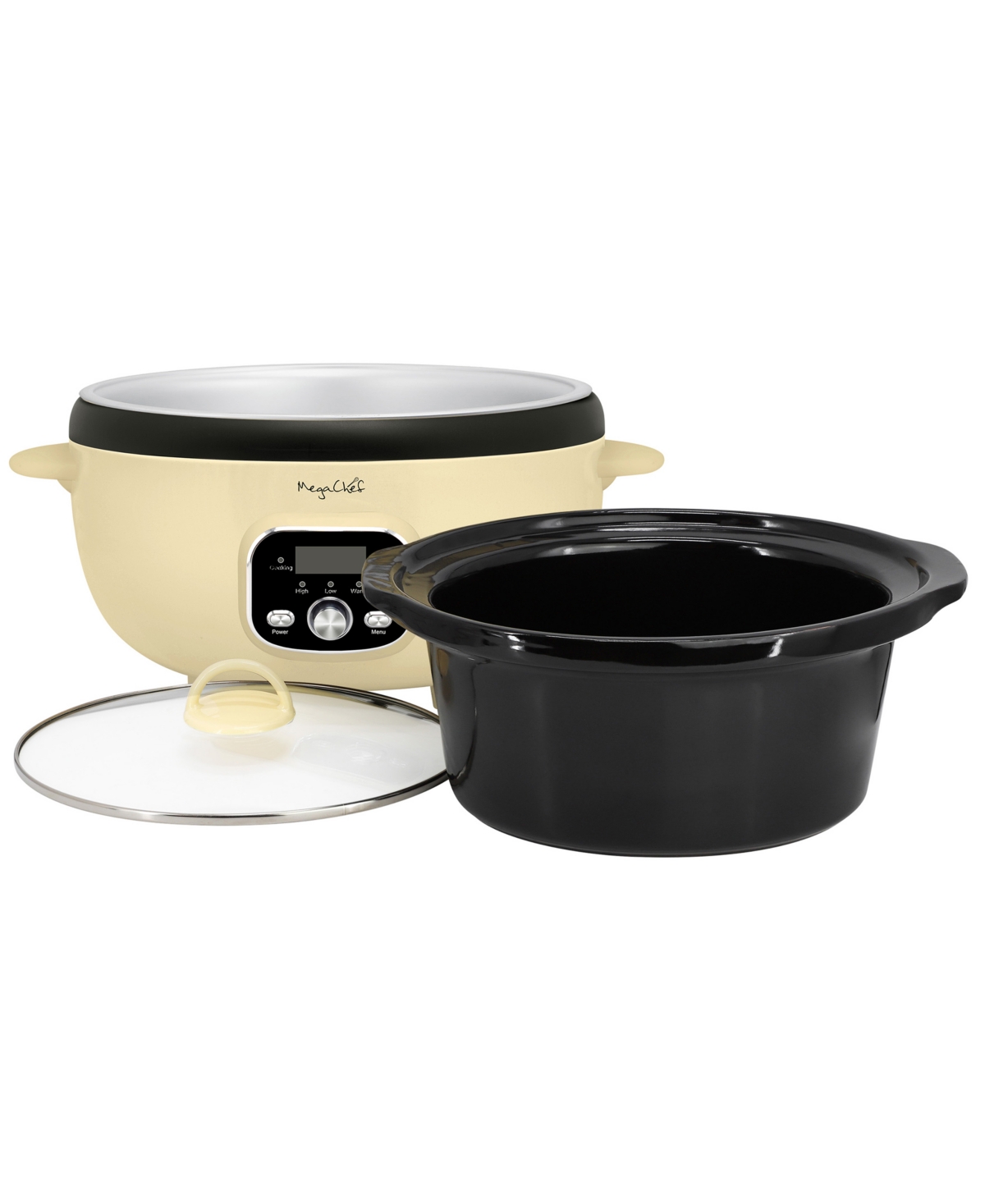 Megachef 3.5 Quart Oval Electric Slow Cooker In Ivory