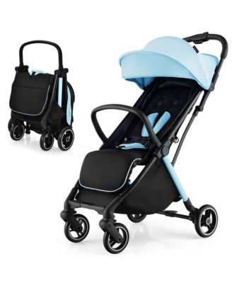 Portable Baby Stroller One-Hand Fold Pushchair W/ Aluminum Frame