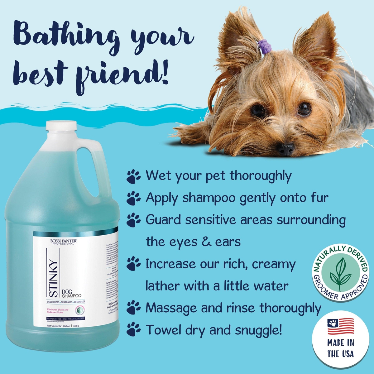 Bobbi Panter (Professional) Signature Stinky Dog Shampoo Vegetable Extract, Oat Protein, Vitamin E, Aloe Vera