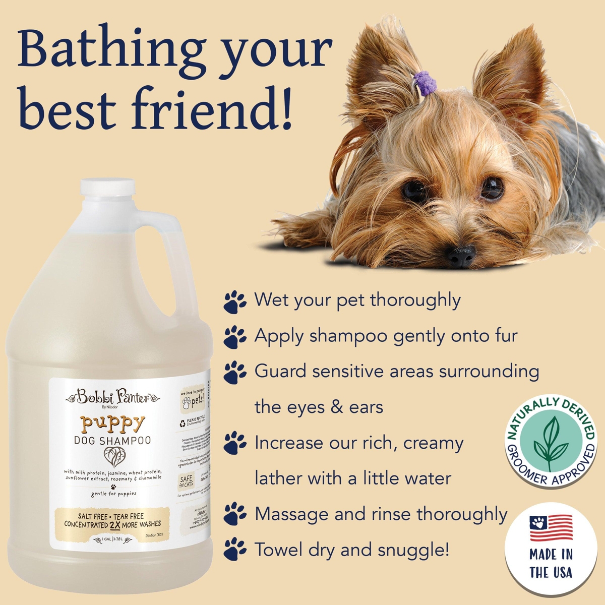Bobbi Panter (Botanical) Puppy Dog Shampoo Milk Protein, Jasmine, Sunflower Extract, Rosemary