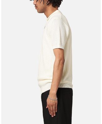 Men's Herringbone Quarter Zip Polo Shirt