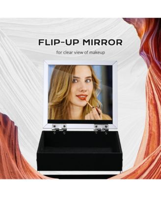 Makeup Train Case Cosmetic Organizer w/ Mirror Tray Artist CB Dusk