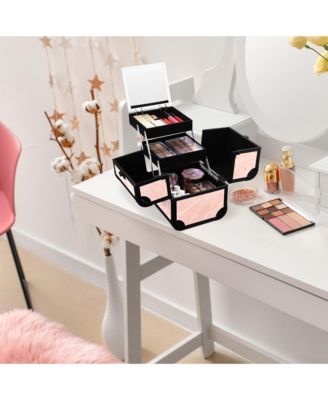 Makeup Train Case Cosmetic Organizer w/ Mirror Tray Artist CB Dusk