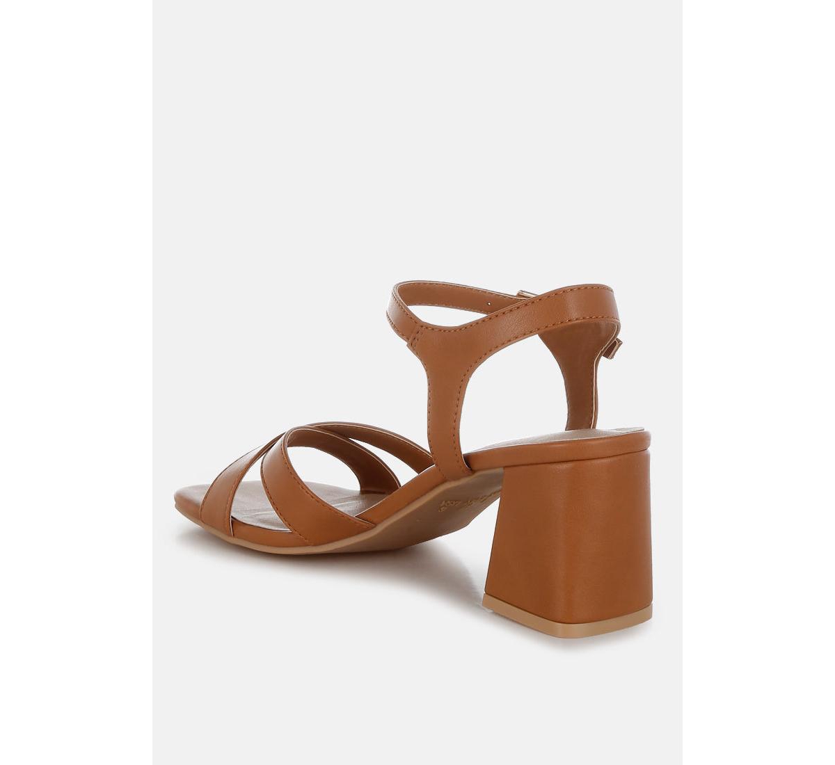London Rag Edessa Square Toe Block Heel Sandals