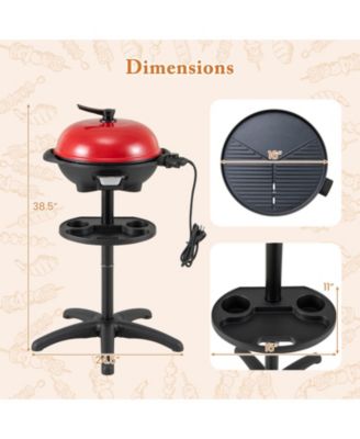 Electric BBQ Grill 1350W Non-stick 4 Temperature Setting Outdoor Garden Camping