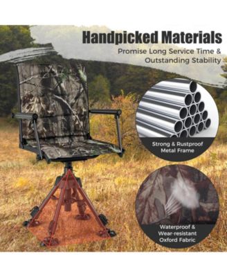 Swivel Hunting Chair with 4 360° Adjustable Legs Folding Silent Swivel Blind Chair Camouflage